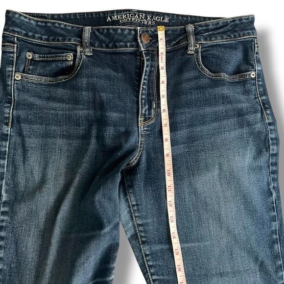 American Eagle Jeans Women's Size 16R Blue Straight Stretch Mid Rise Retro Y2K - Picture 11 of 12